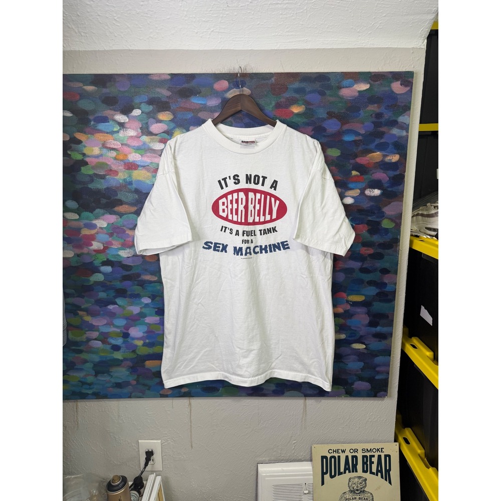 Vintage funny humor Graphic T-Shirt White XXL USA